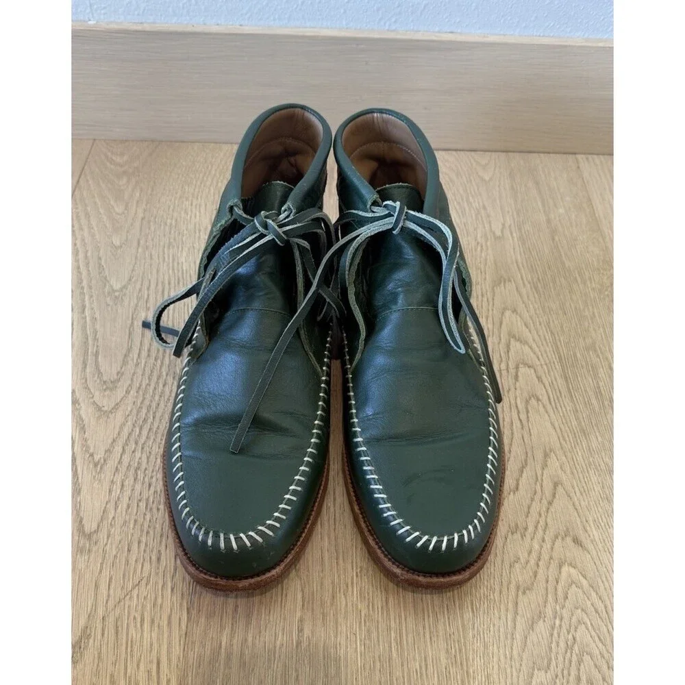 $220 Thorocraft The Hudson Mens Green Leather  Chukka Boots 43 9.5 Lace Up Shoes